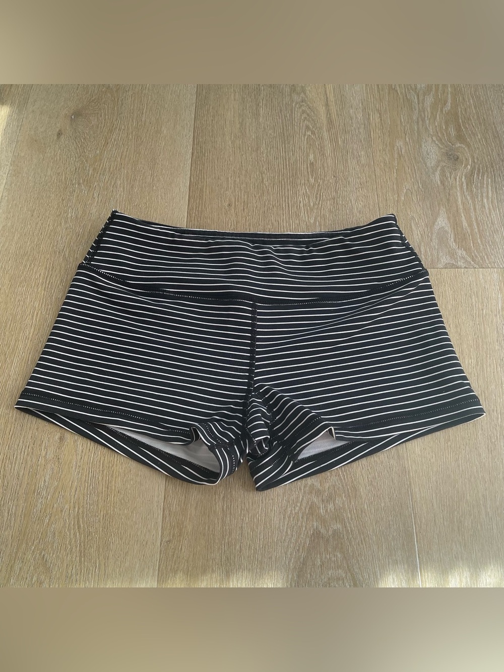 Savage Barbell Black & White Striped "Jailhouse" Booty Shorts